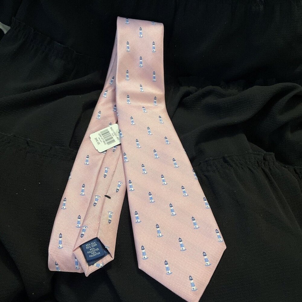 NWT Saddlebred Lighthouse Silk Blend‎ Light Yellow Necktie XLong 64” NEW